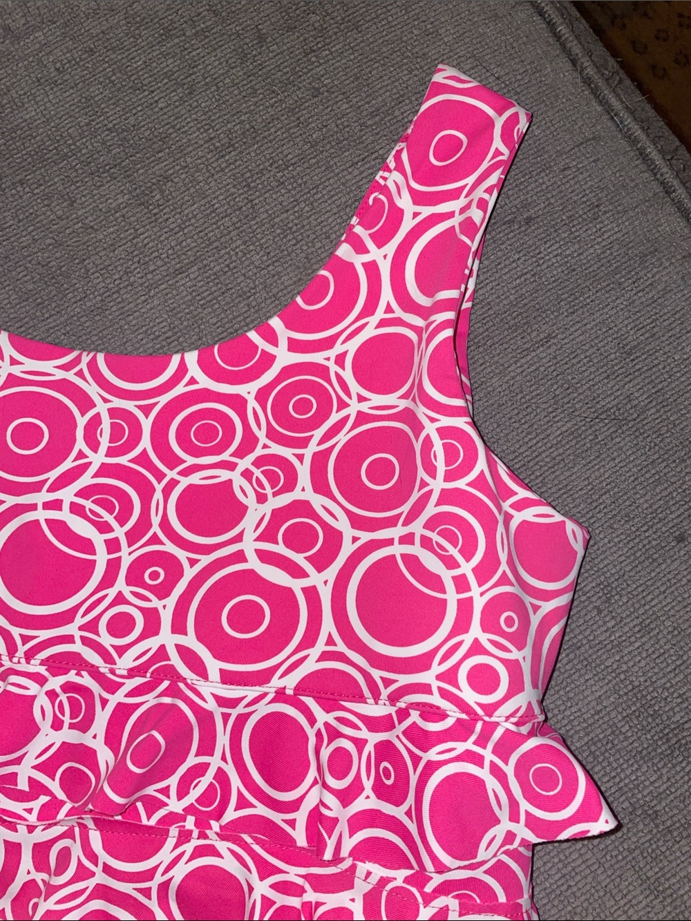 Lulu B Women's Pink & White Circle UPF 50+ Cha Cha Beachtime Sundress - Picture 4 of 4